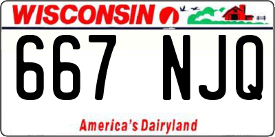 WI license plate 667NJQ