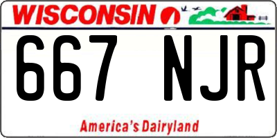 WI license plate 667NJR
