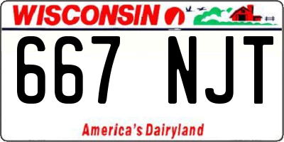 WI license plate 667NJT