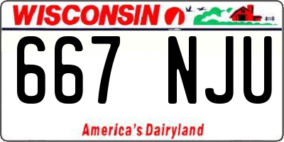 WI license plate 667NJU