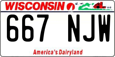 WI license plate 667NJW