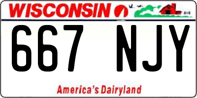 WI license plate 667NJY