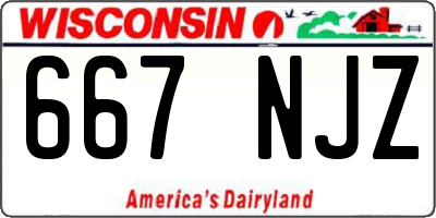 WI license plate 667NJZ