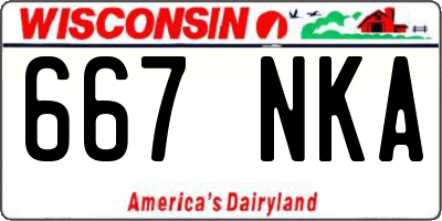 WI license plate 667NKA