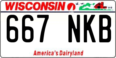 WI license plate 667NKB