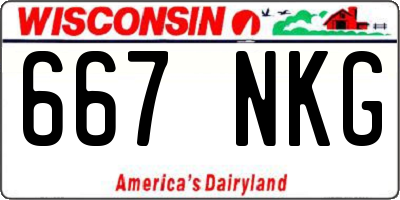 WI license plate 667NKG