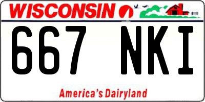 WI license plate 667NKI