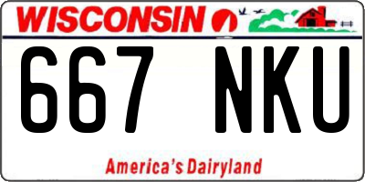WI license plate 667NKU