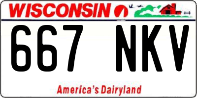 WI license plate 667NKV