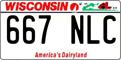 WI license plate 667NLC