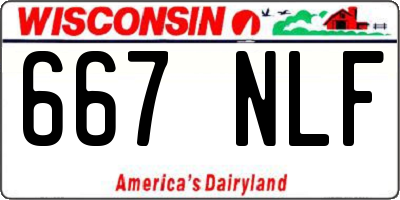 WI license plate 667NLF