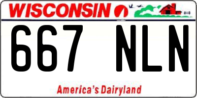 WI license plate 667NLN