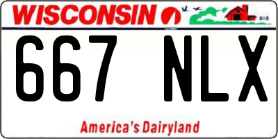 WI license plate 667NLX