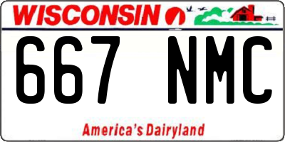 WI license plate 667NMC
