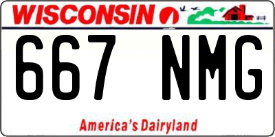 WI license plate 667NMG