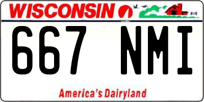 WI license plate 667NMI