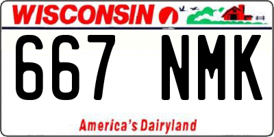 WI license plate 667NMK