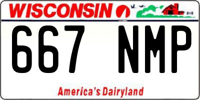 WI license plate 667NMP