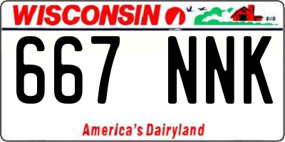 WI license plate 667NNK