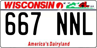 WI license plate 667NNL