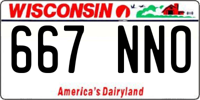 WI license plate 667NNO