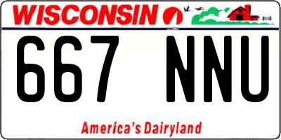 WI license plate 667NNU
