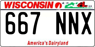 WI license plate 667NNX