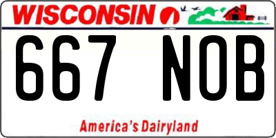 WI license plate 667NOB