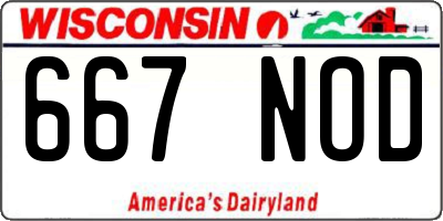 WI license plate 667NOD