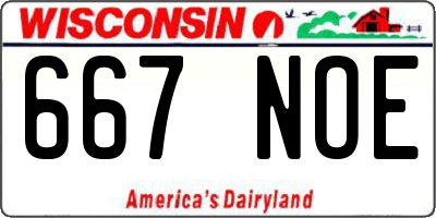 WI license plate 667NOE