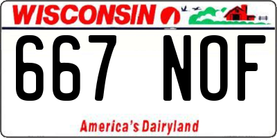 WI license plate 667NOF