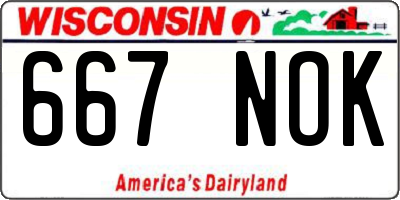 WI license plate 667NOK