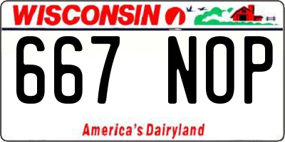 WI license plate 667NOP