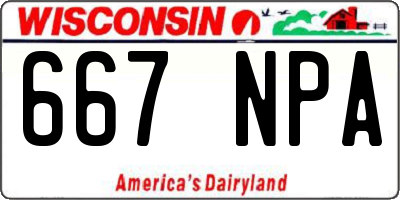 WI license plate 667NPA