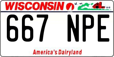 WI license plate 667NPE