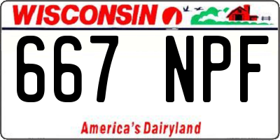WI license plate 667NPF