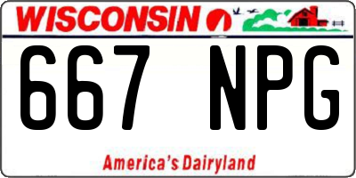 WI license plate 667NPG