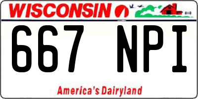 WI license plate 667NPI