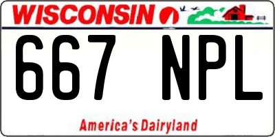WI license plate 667NPL