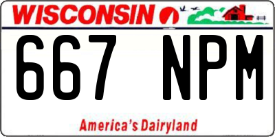 WI license plate 667NPM