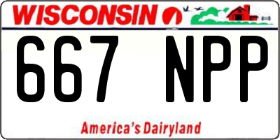 WI license plate 667NPP