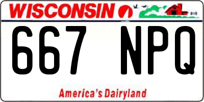 WI license plate 667NPQ