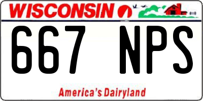 WI license plate 667NPS
