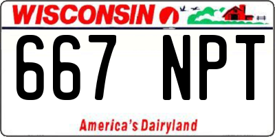 WI license plate 667NPT