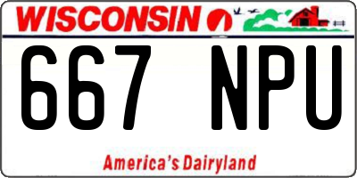 WI license plate 667NPU
