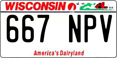 WI license plate 667NPV