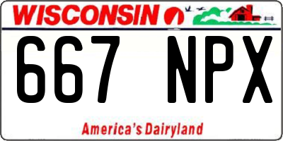 WI license plate 667NPX