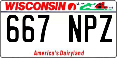 WI license plate 667NPZ
