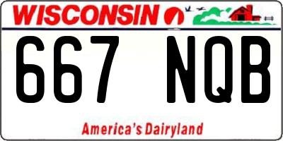 WI license plate 667NQB
