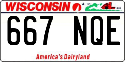 WI license plate 667NQE